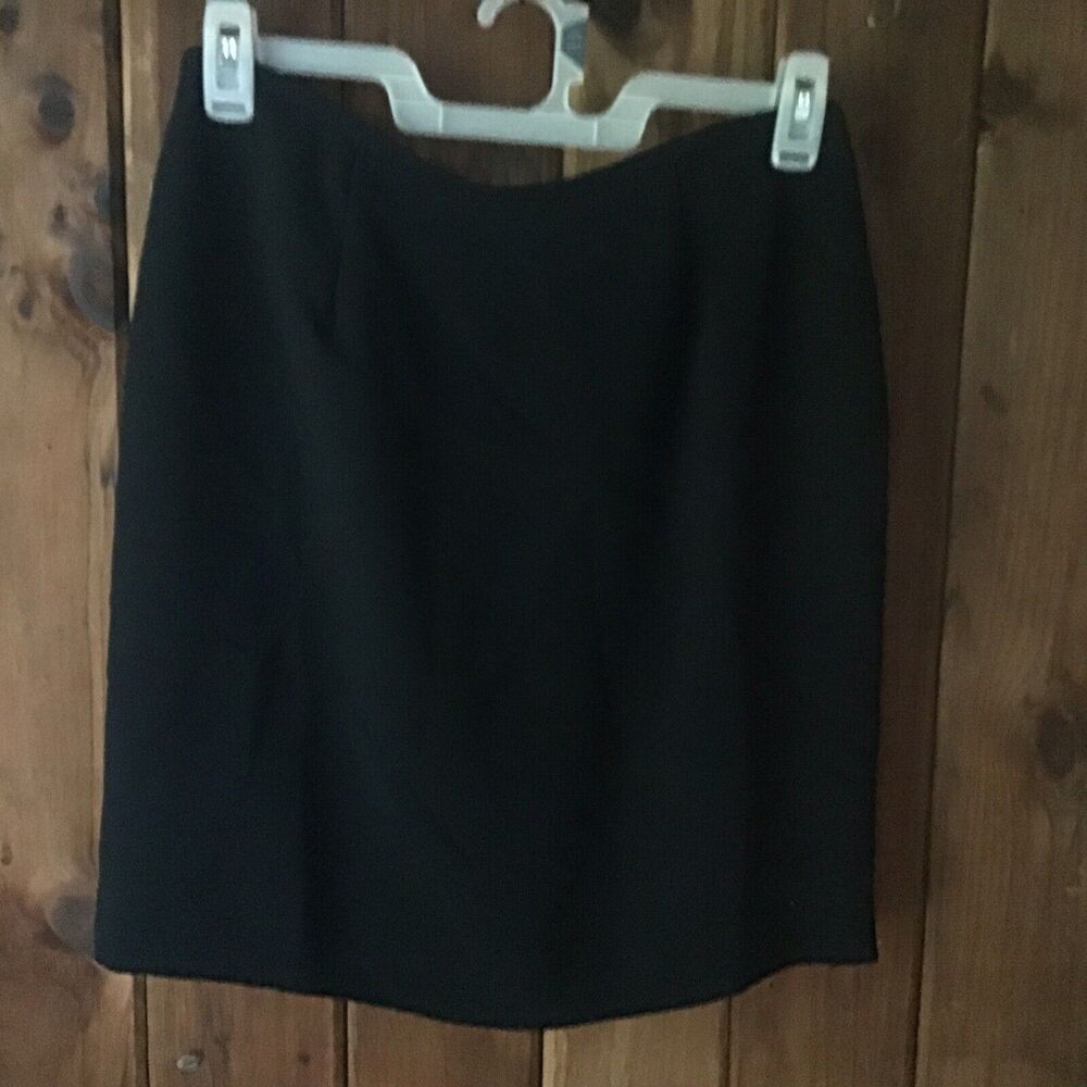 Grace Dane Lewis Womens Skirt Size 14P Petite Black Lined Pencil Work Career